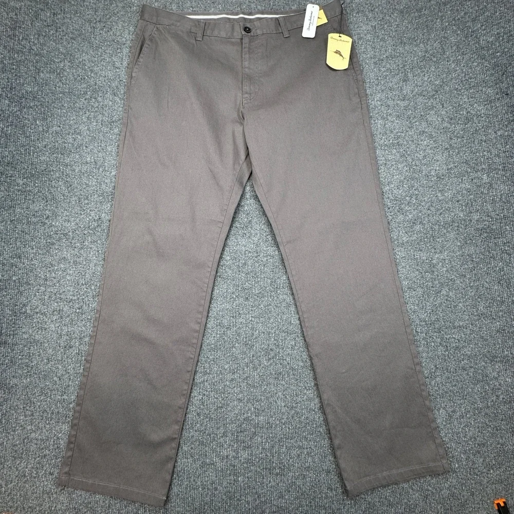 Tommy Bahama Ocean Ranch Flat Front Pants Men 38x32 Cave Gray Cotton Stretch NEW